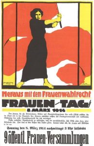 Plakat zum Frauentag und Frauenwahlrecht