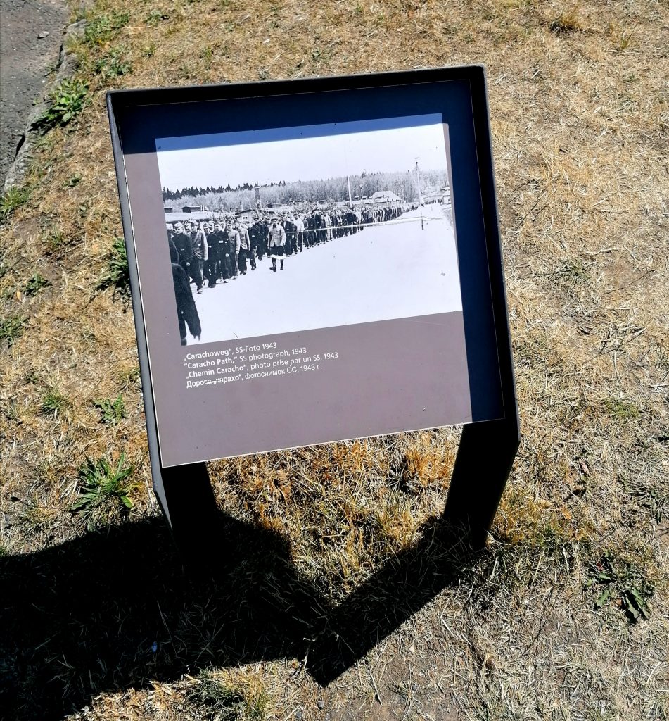Schautafel zum Carachoweg in der Gedenkstätte Buchenwald in Weimar