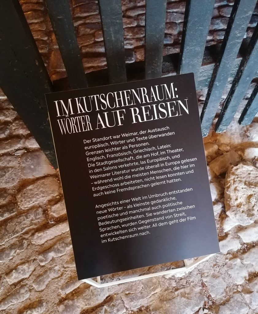 Wörter auf Reisen - Ausstellung im Goethe-Haus in Weimar.